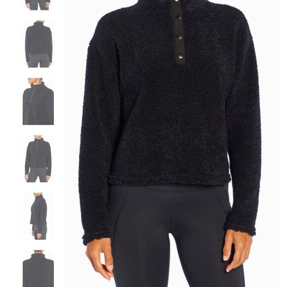 NWT Marika Tyra Faux Fur Teddy. Cropped Sherpa Teddy Black Size XL - Picture 2 of 12